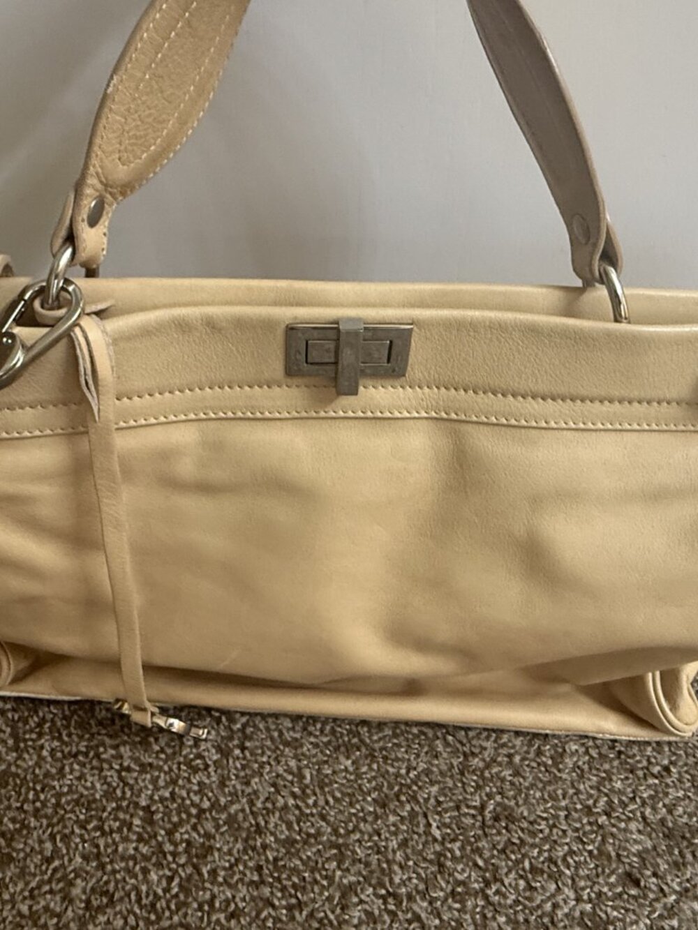 Claudia Firenze Cream Leather Tote